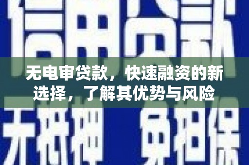 南湖无电审贷款，快速融资的新选择，了解其优势与风险