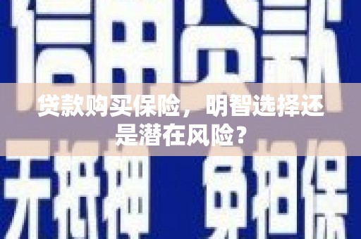 南湖贷款购买保险，明智选择还是潜在风险？