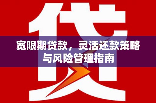 南湖宽限期贷款，灵活还款策略与风险管理指南