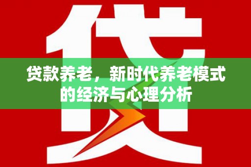 南湖贷款养老，新时代养老模式的经济与心理分析