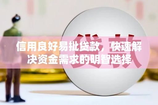 南湖信用良好易批贷款，快速解决资金需求的明智选择