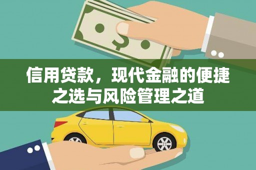 南湖信用贷款，现代金融的便捷之选与风险管理之道