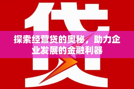南湖探索经营贷的奥秘，助力企业发展的金融利器