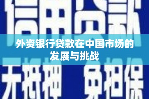 南湖外资银行贷款在中国市场的发展与挑战
