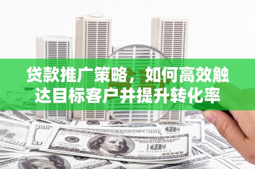 南湖贷款推广策略，如何高效触达目标客户并提升转化率