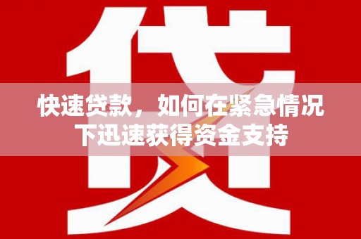 南湖快速贷款，如何在紧急情况下迅速获得资金支持