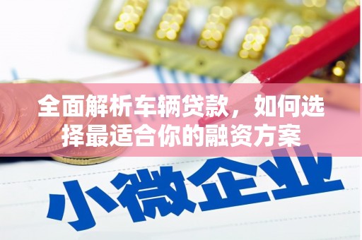 南湖全面解析车辆贷款，如何选择最适合你的融资方案