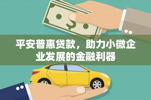 南湖平安普惠贷款，助力小微企业发展的金融利器