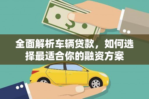 南湖全面解析车辆贷款，如何选择最适合你的融资方案