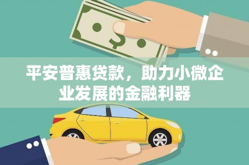 南湖平安普惠贷款，助力小微企业发展的金融利器